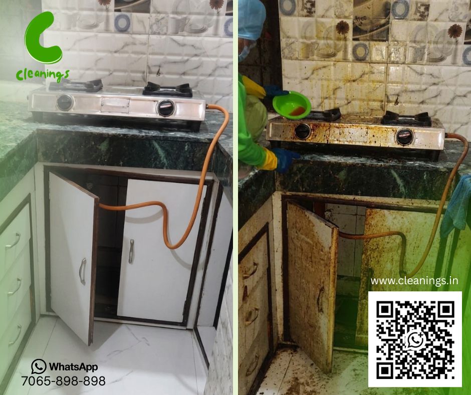 Before and After Deep Kitchen Cleaning Services in Ghaziabad